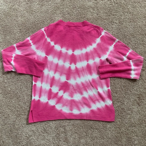 J. Crew Women’s 100% Cashmere Sweater, Pink, Tie Dye, Large - Picture 2 of 3
